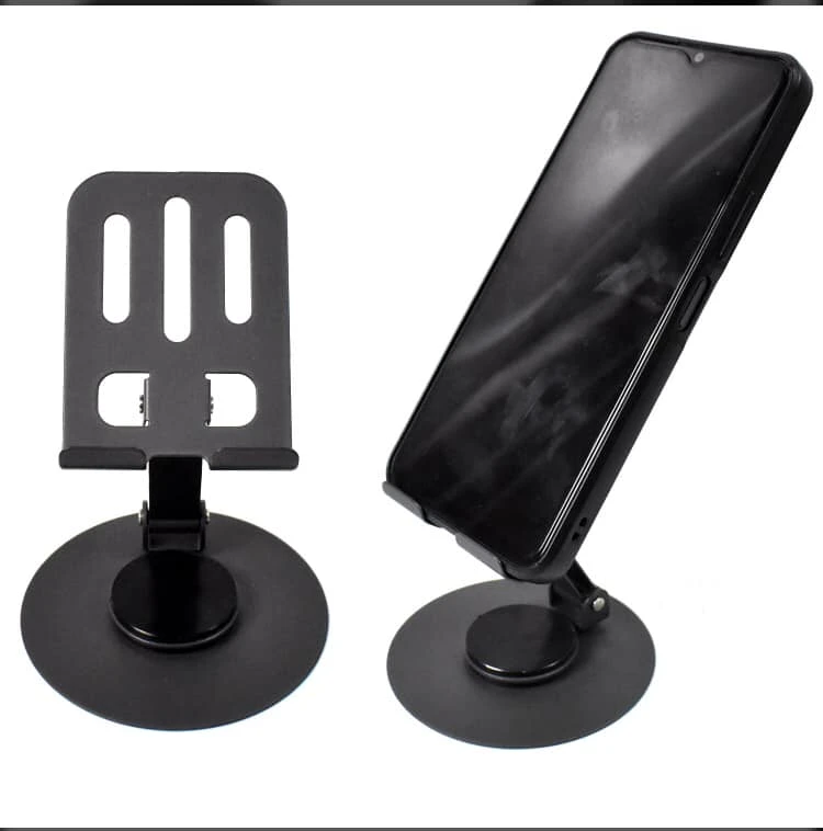 360° Rotatable Desktop Phone & Tablet Holder Stand – Foldable Aluminum Alloy Adjustable Mount with Anti-Slip Rubber Base for 4.7" to 13" Devices
