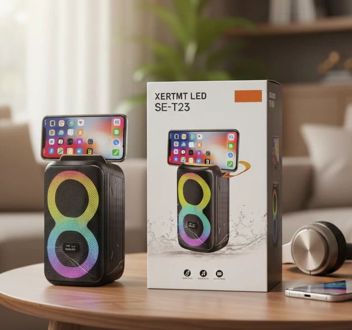 Party Speaker + Phone Holder 2 in 1 | SE-T23 LED Speaker