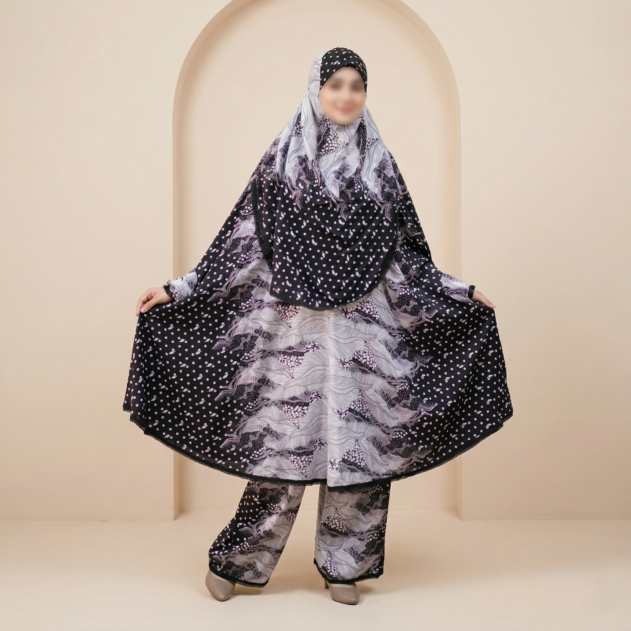 Elegant Palazzo long Khimar Set