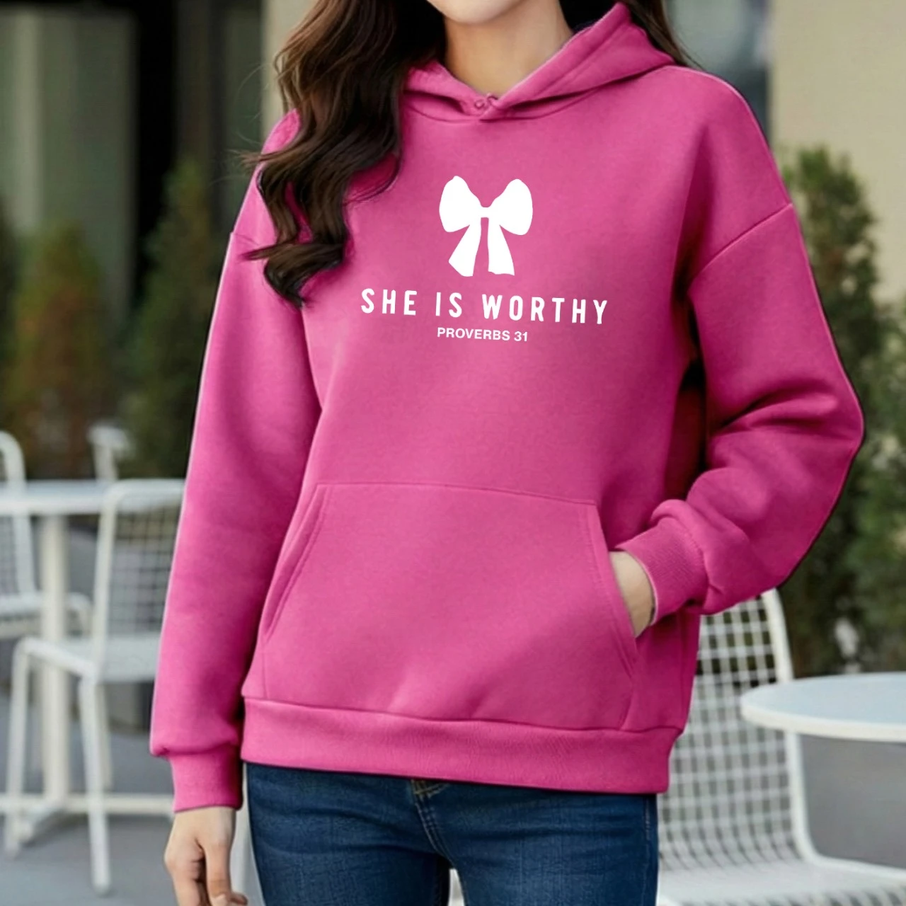 Premium Comfortable Printed Ladies Winter Hoodie