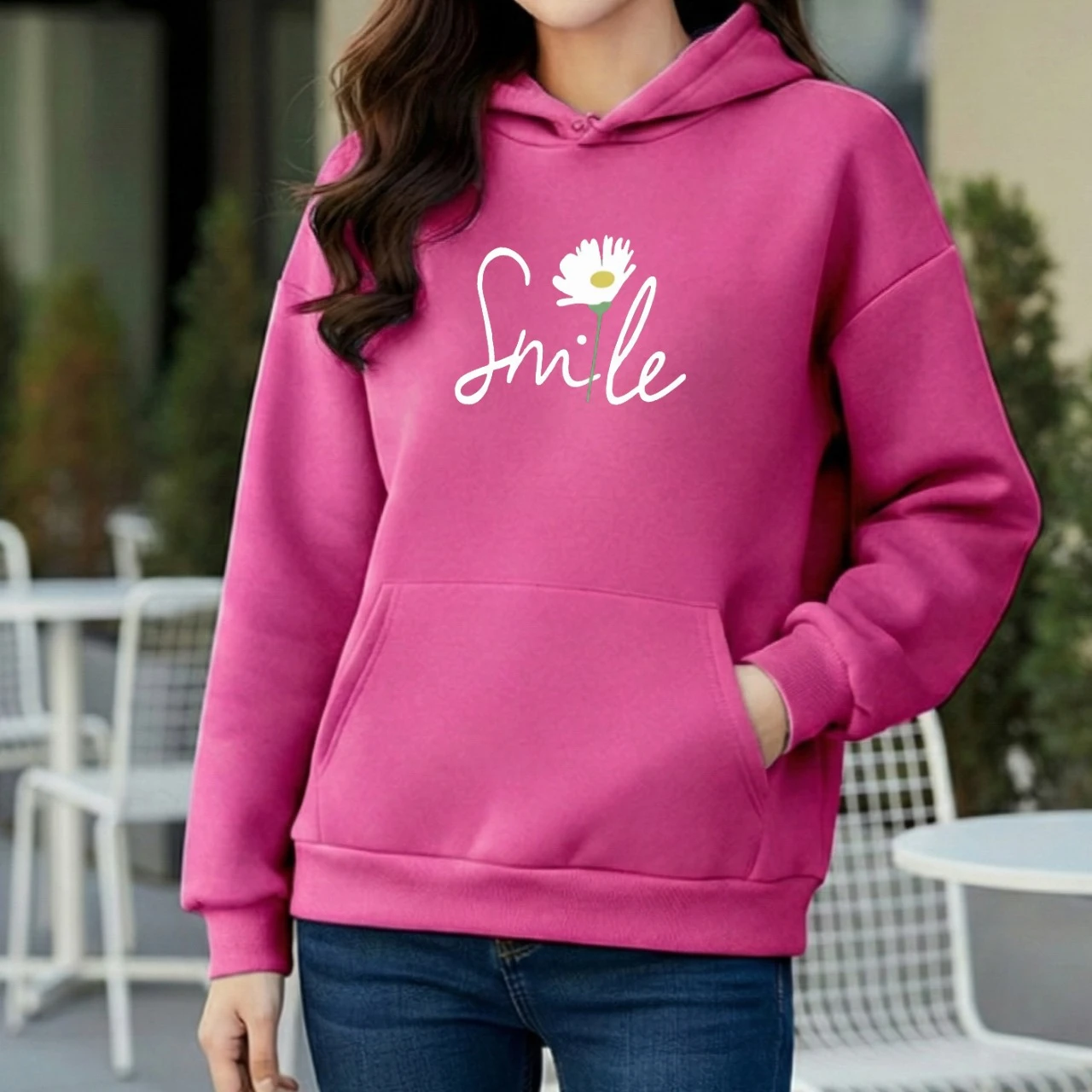 Premium Comfortable Printed Ladies Winter Hoodie