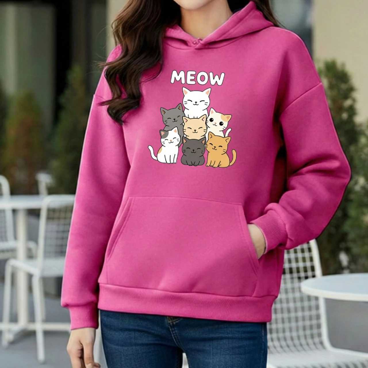 Premium Comfortable Printed Ladies Winter Hoodie