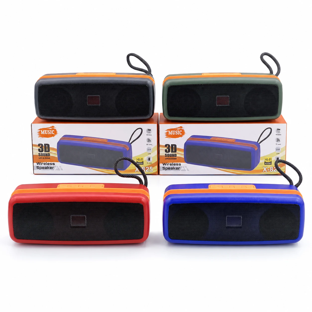 Wareless Speaker X-825 Dual Wireless Bluetooth Speaker – 10W Stereo Sound, 52mm Dual Drivers, 1200mAh Battery, 3-5 Hours Playtime & Compact Portable Speaker