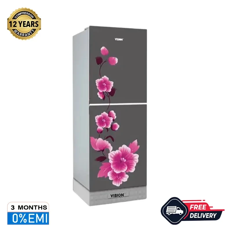 VISION Glass Door Refrigerator RE-180 Liter  Mirror Iris Top Mount