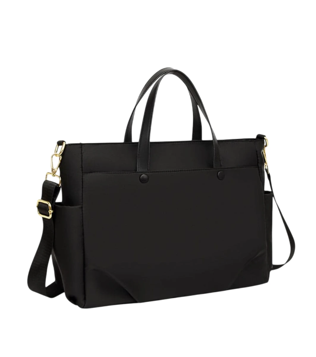 White Lily Women’s Large Oxford Tote Bag – Stylish Waterproof Casual Shoulder Handbag with Nylon Lining, Interior Zipper & Slot Pockets for Daily Use, Travel & Shopping