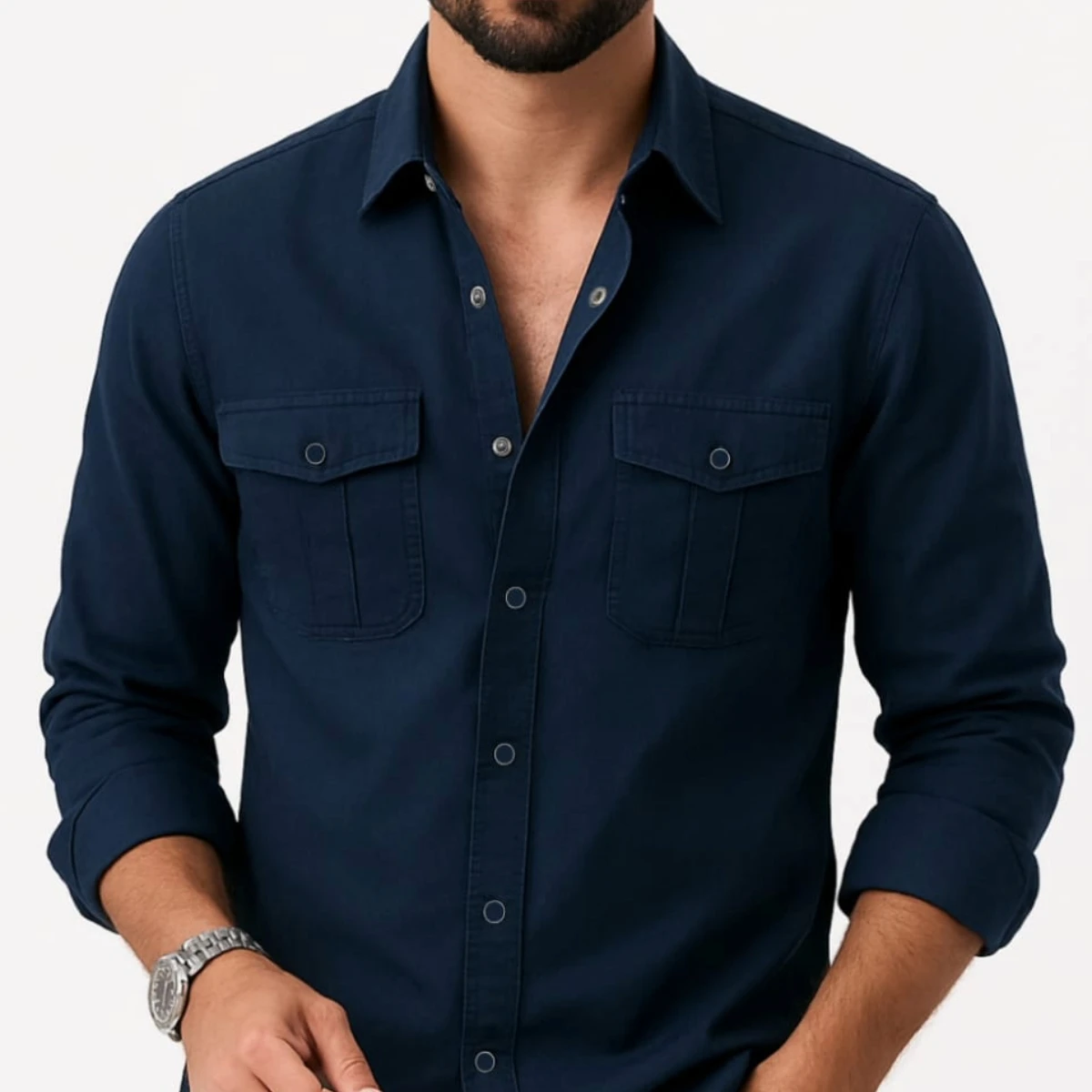 Full sleeves double pocket Shirt