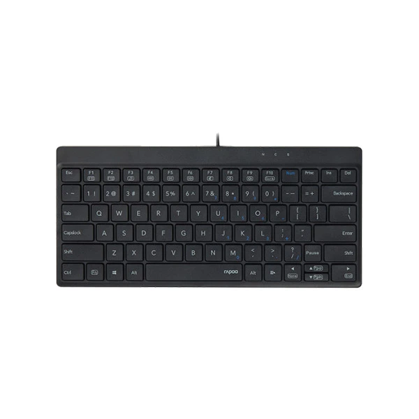 Rapoo NK8000 USB Wired Compact Keyboard (Black) – Space-Saving 80-Key Layout, Durable Laser-Carved Keycaps, FN Multimedia Hotkeys & 2-Year Warranty