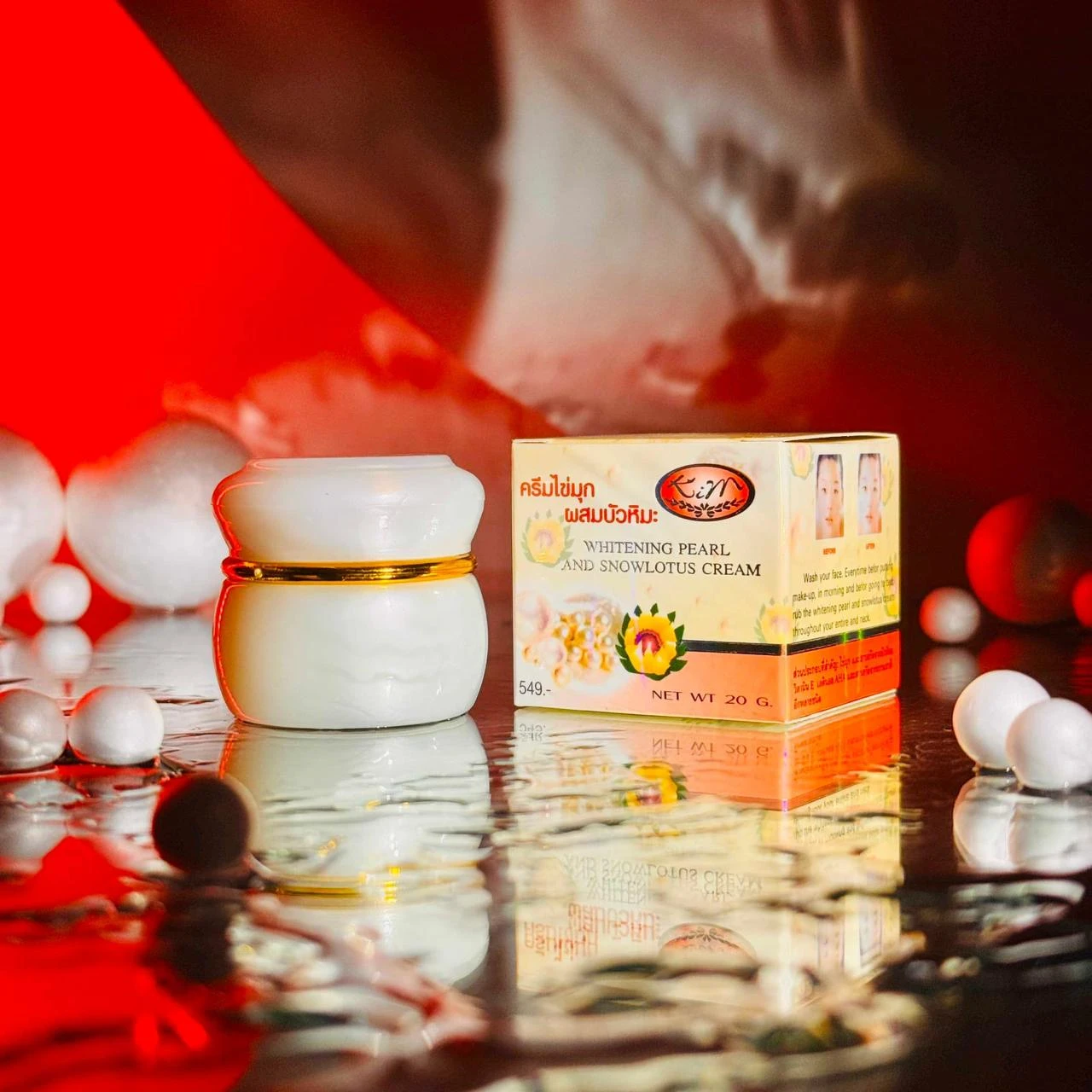 Kim Whitening Pearl & Snowlotus Cream -20g Authentic