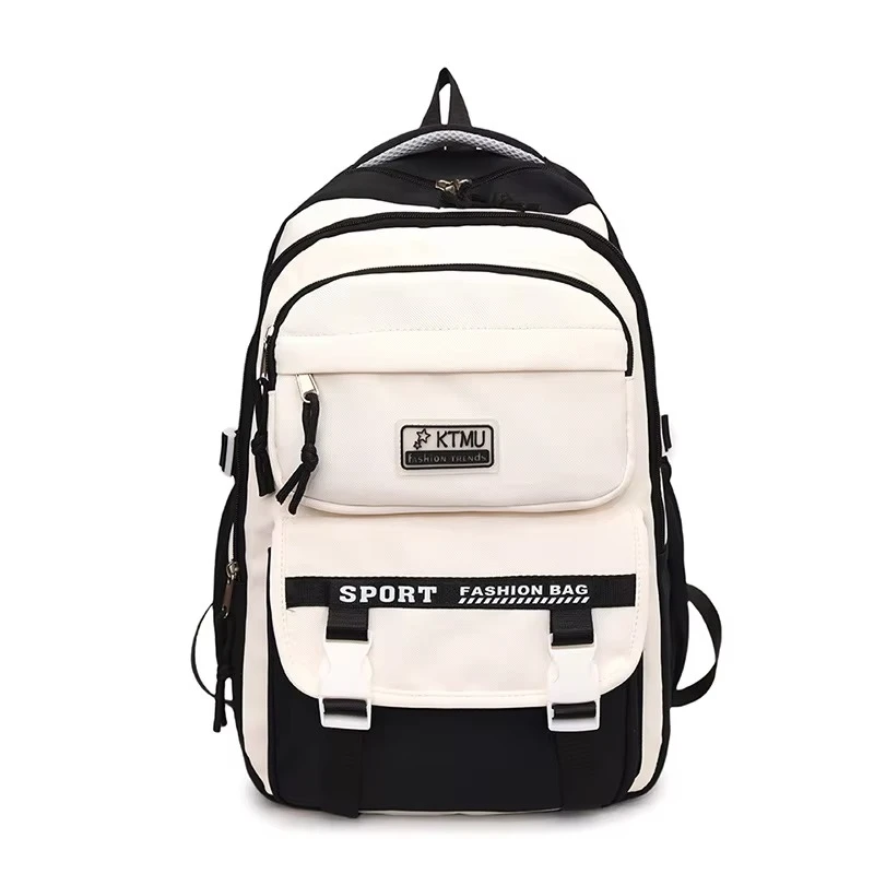 Academy Style School Bag Book Bag Lightweight College Student Backpack(Black)