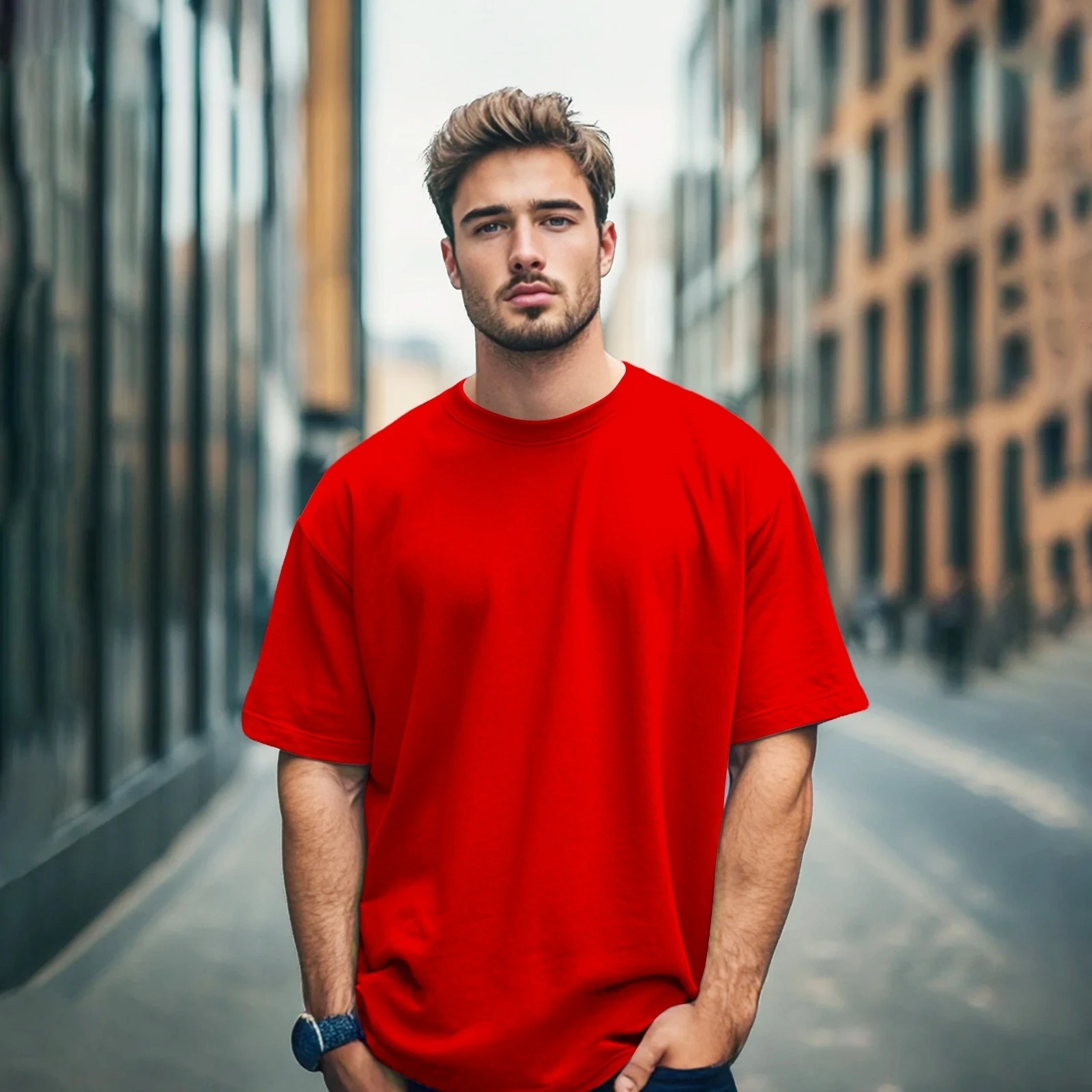 Solid dropshoulder T-shirt